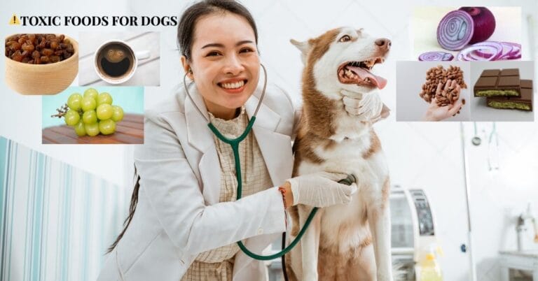 Dog food poisoning caused by toxic foods like grapes chocolate onion coffee and raisins
