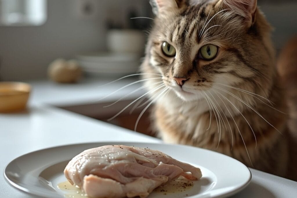 When deciding what to feed a sick cat, plain boiled chicken is a top recommendation by experts.