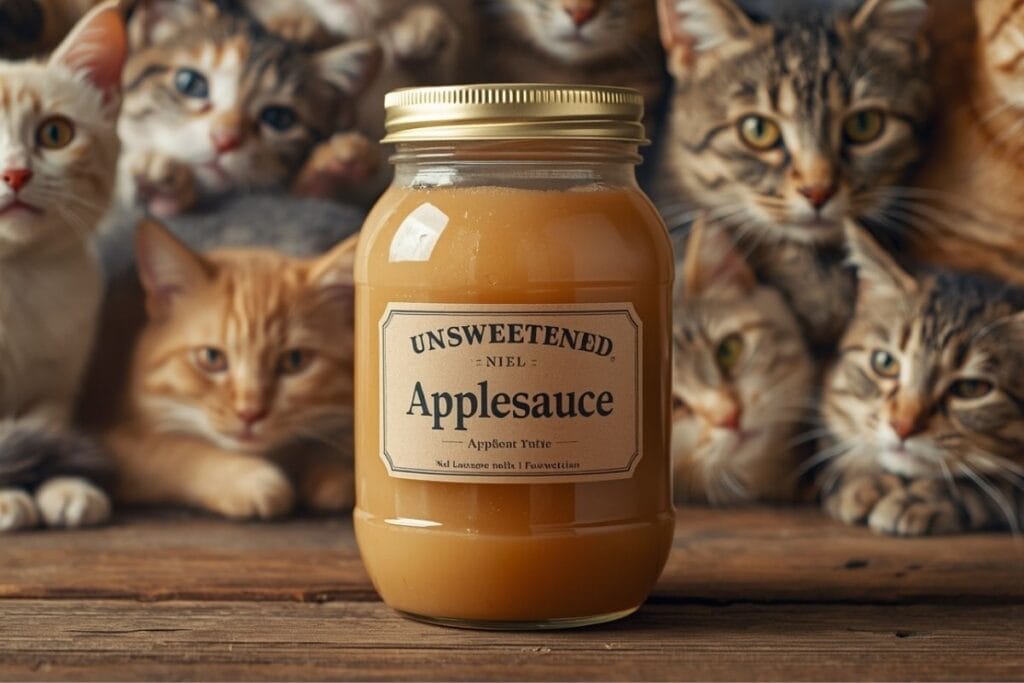When looking for what to feed a sick cat, unsweetened applesauce is a safe supplementary treat.
