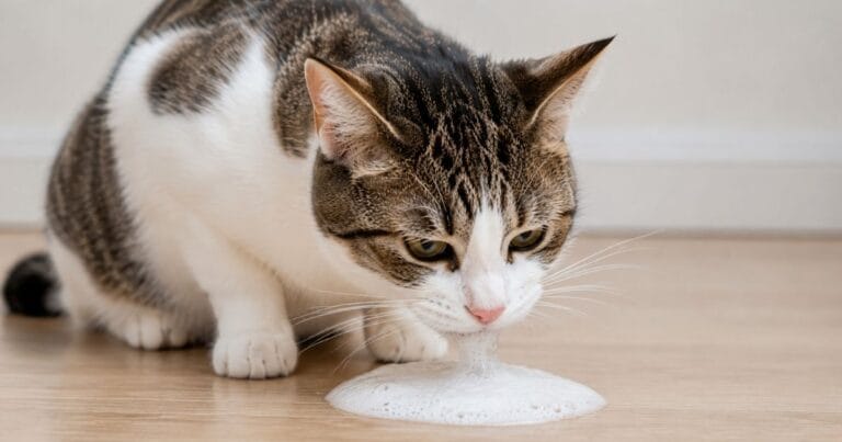 Cat Is Vomiting White Foam